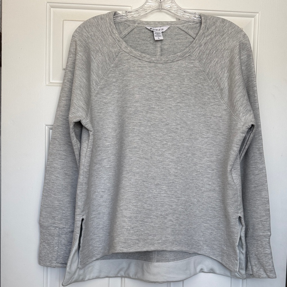Athleta Light Gray Pullover Sweatshirt